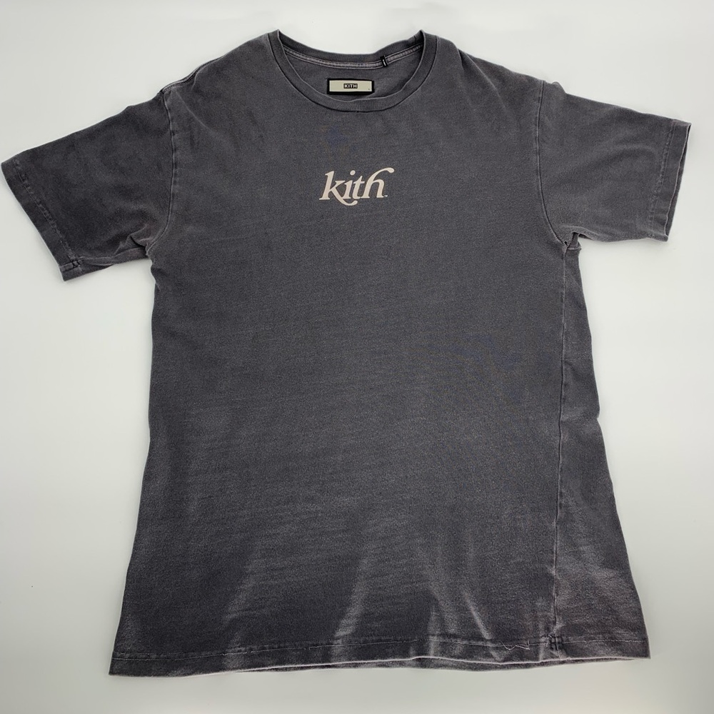 KITH Pigment Dyed Swash Logo Tee, Shark - Sz L - Picture 3 of 16